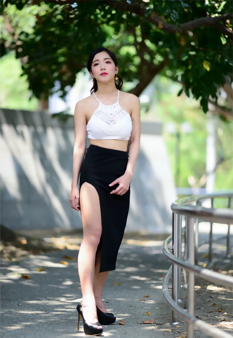 [Mzsock] NO.162 Sasha belly-baring high-cut long skirt with high heels and beautiful legs street photography#[105P]-38